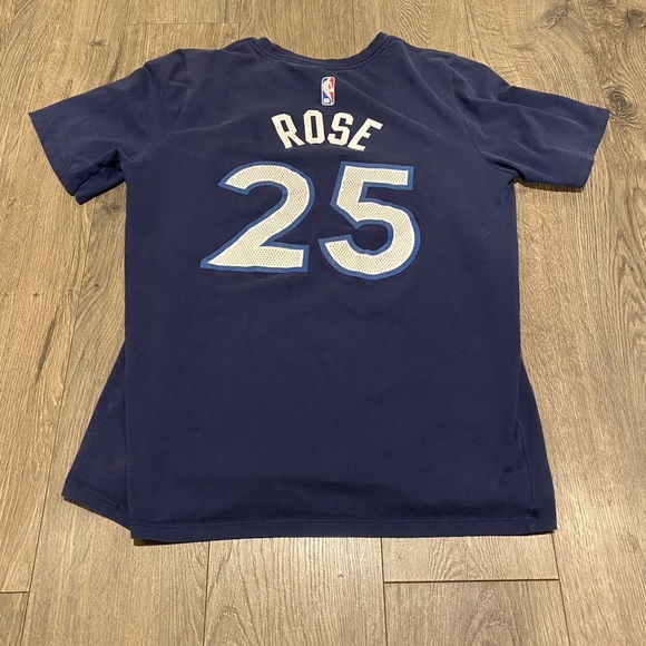 Minnesota Derrick Rose t-shirt youth xl dri-fit Nike tee nba navy Timberwolves - Picture 2 of 4